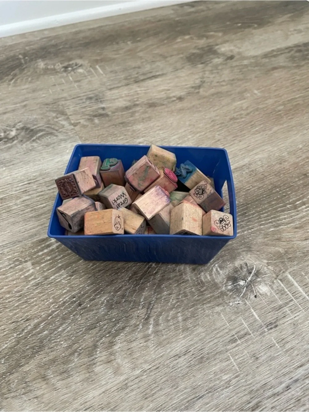 Vintage Wooden Rubber Stamp Lot 40+ Assorted Designs Teacher School Craft Stamps